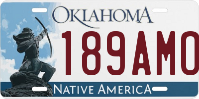 OK license plate 189AMO