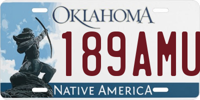 OK license plate 189AMU