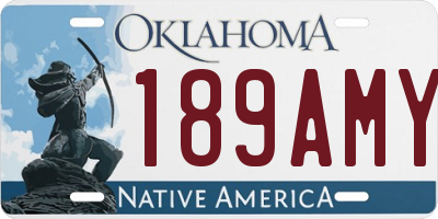 OK license plate 189AMY