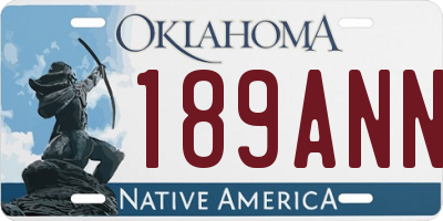 OK license plate 189ANN
