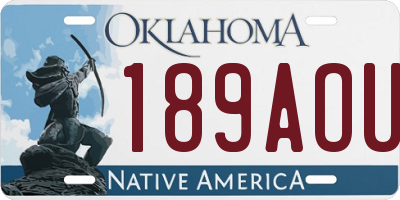 OK license plate 189AOU