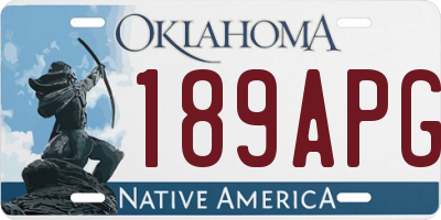 OK license plate 189APG