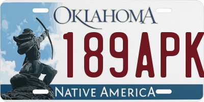 OK license plate 189APK