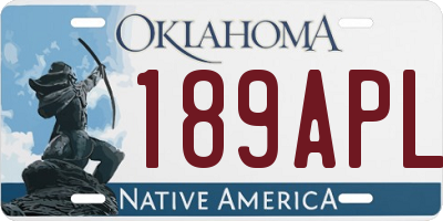 OK license plate 189APL