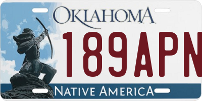 OK license plate 189APN