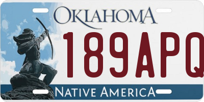 OK license plate 189APQ