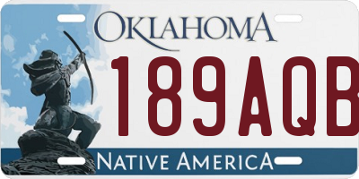 OK license plate 189AQB