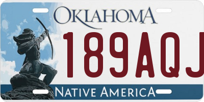 OK license plate 189AQJ