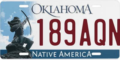 OK license plate 189AQN
