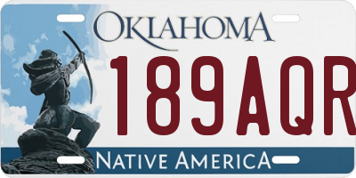 OK license plate 189AQR