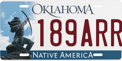 OK license plate 189ARR