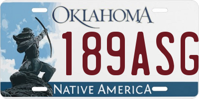 OK license plate 189ASG