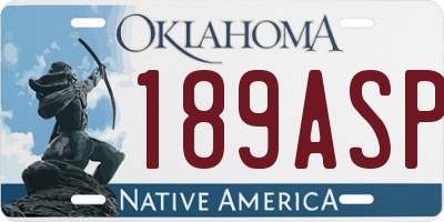 OK license plate 189ASP