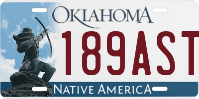 OK license plate 189AST