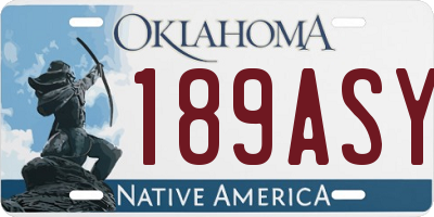 OK license plate 189ASY