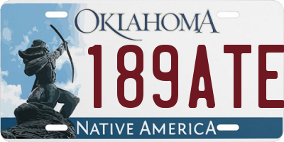 OK license plate 189ATE