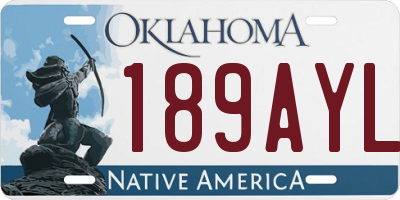 OK license plate 189AYL