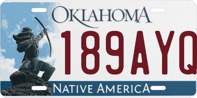 OK license plate 189AYQ