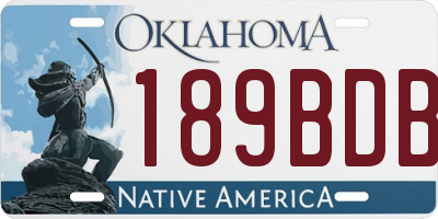 OK license plate 189BDB