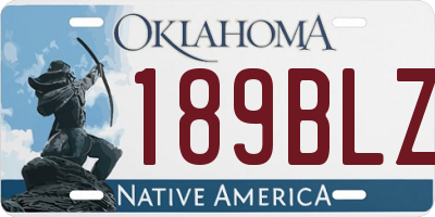 OK license plate 189BLZ