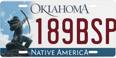 OK license plate 189BSP