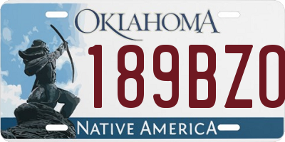OK license plate 189BZO