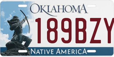 OK license plate 189BZY