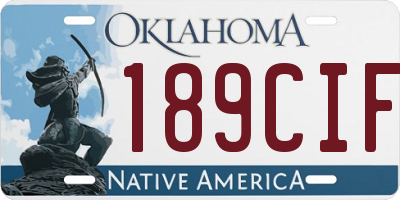 OK license plate 189CIF