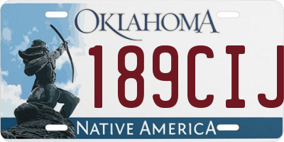 OK license plate 189CIJ