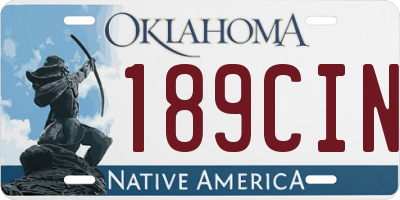 OK license plate 189CIN