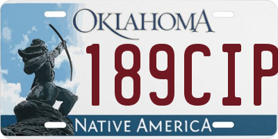 OK license plate 189CIP