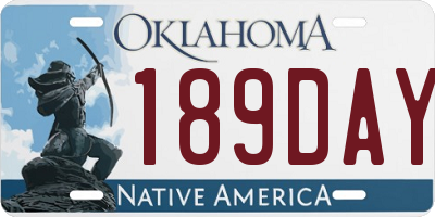 OK license plate 189DAY