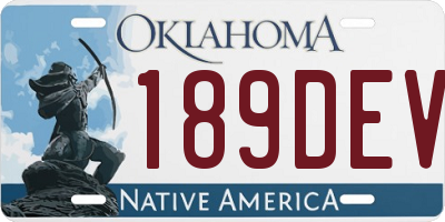 OK license plate 189DEV