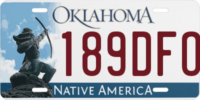 OK license plate 189DFO