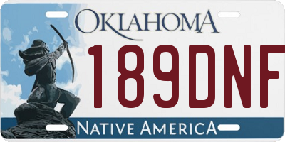OK license plate 189DNF
