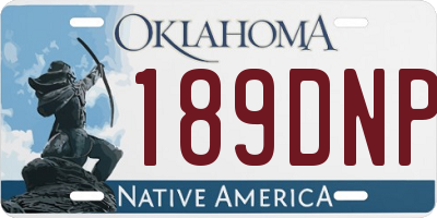 OK license plate 189DNP