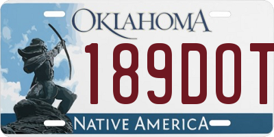 OK license plate 189DOT