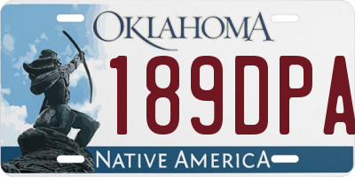 OK license plate 189DPA