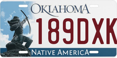 OK license plate 189DXK