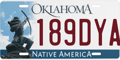 OK license plate 189DYA