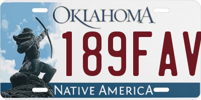 OK license plate 189FAV