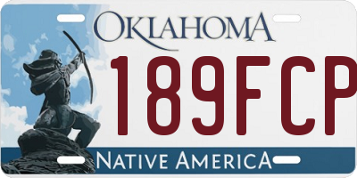 OK license plate 189FCP
