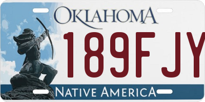 OK license plate 189FJY
