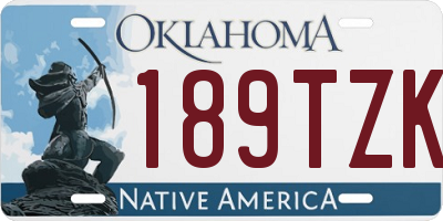 OK license plate 189TZK
