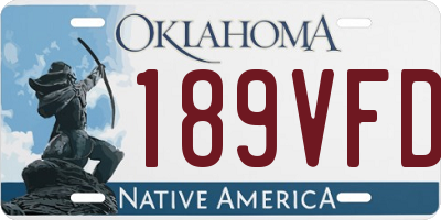 OK license plate 189VFD