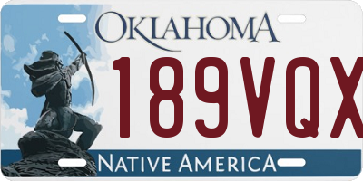 OK license plate 189VQX