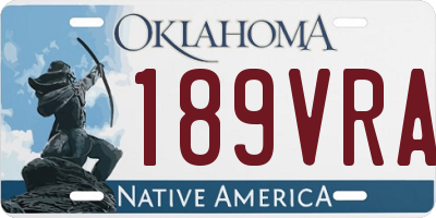 OK license plate 189VRA