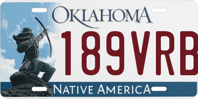 OK license plate 189VRB
