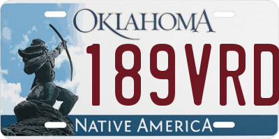 OK license plate 189VRD