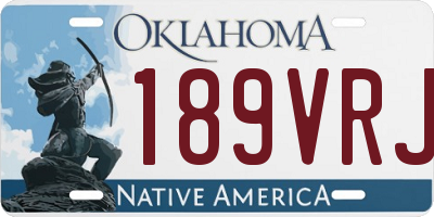 OK license plate 189VRJ